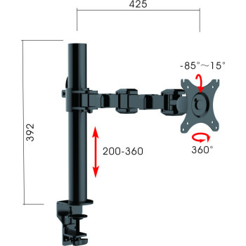 Revolve Pole Mounted Single Monitor Arm Revolve Pole Mounted Single Monitor Arm