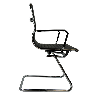 Replica Office Chair Visitor  Medium Back Ribbed Black