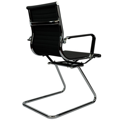 Replica Office Chair Visitor  Medium Back Ribbed Black
