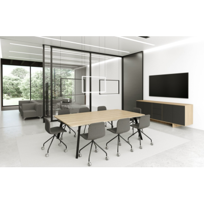 Toro Boardroom Table - CHOICE OF BLACK OR WHITE BASE