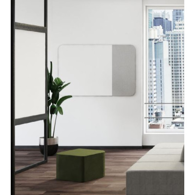 Curved Wall Mount Glass Whiteboard / Pinboard