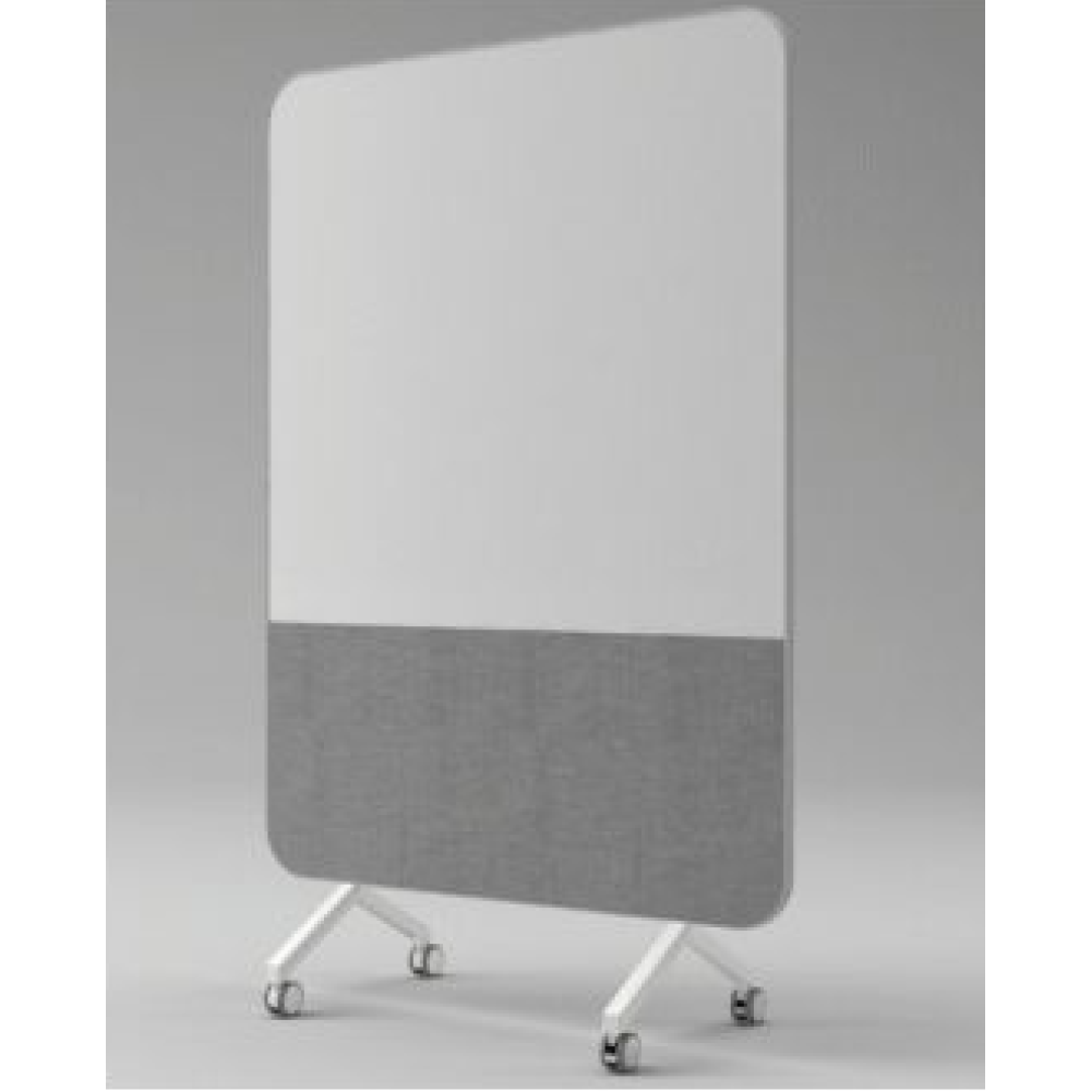Curved Mobile Glass Whiteboard / Pinboard