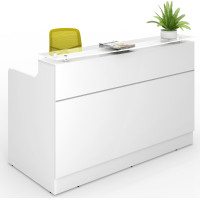 Classic Reception Desk 1800mm White