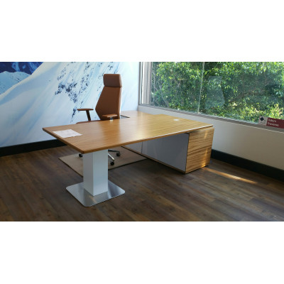 Evolution Executive Desk - Electric Height Adjustable Zebrano Wood