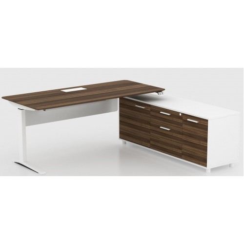 Potenza Height Adjustable Desk Sepia and White