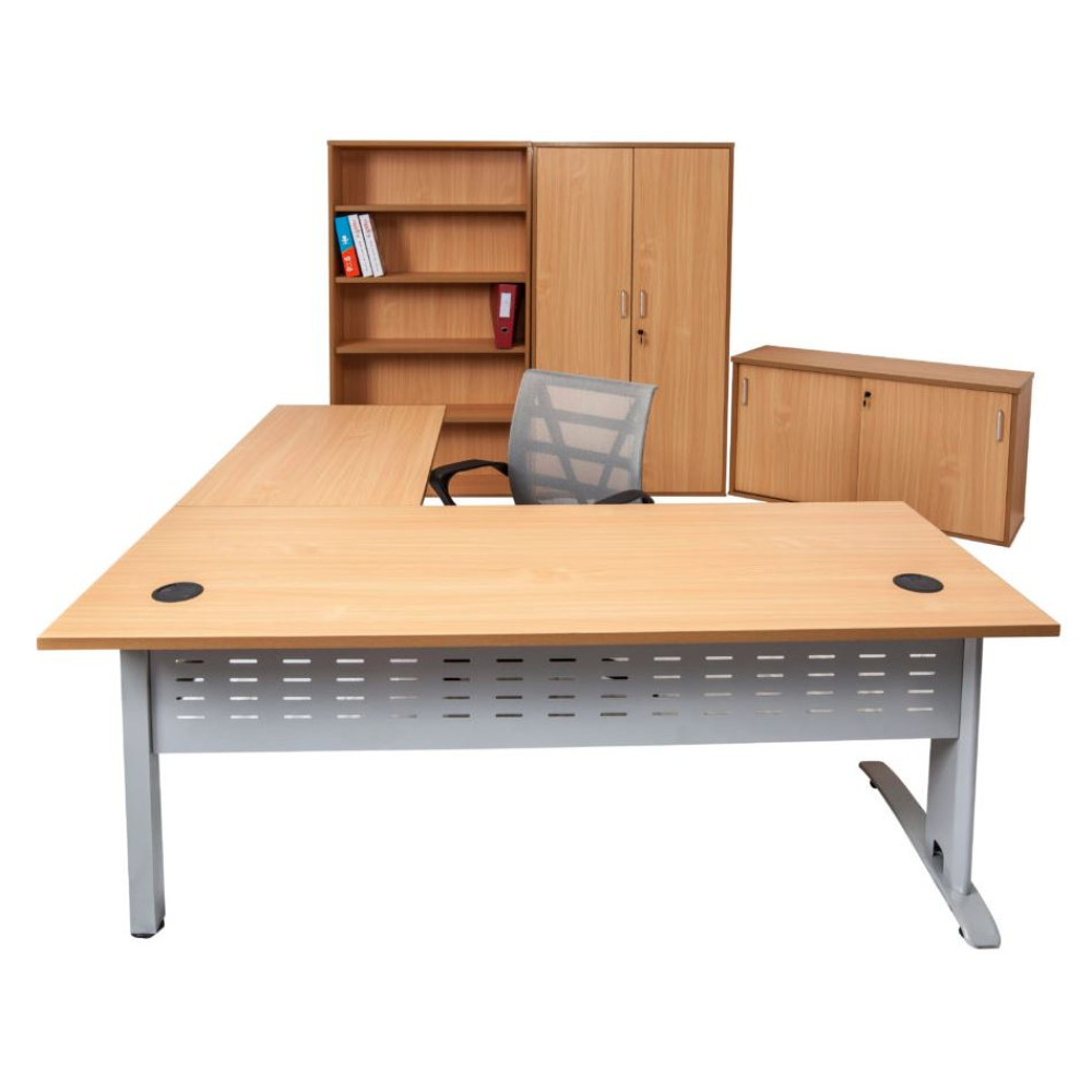 Rapid Span Desk  with Extension - Beech Top with Choice of Bases
