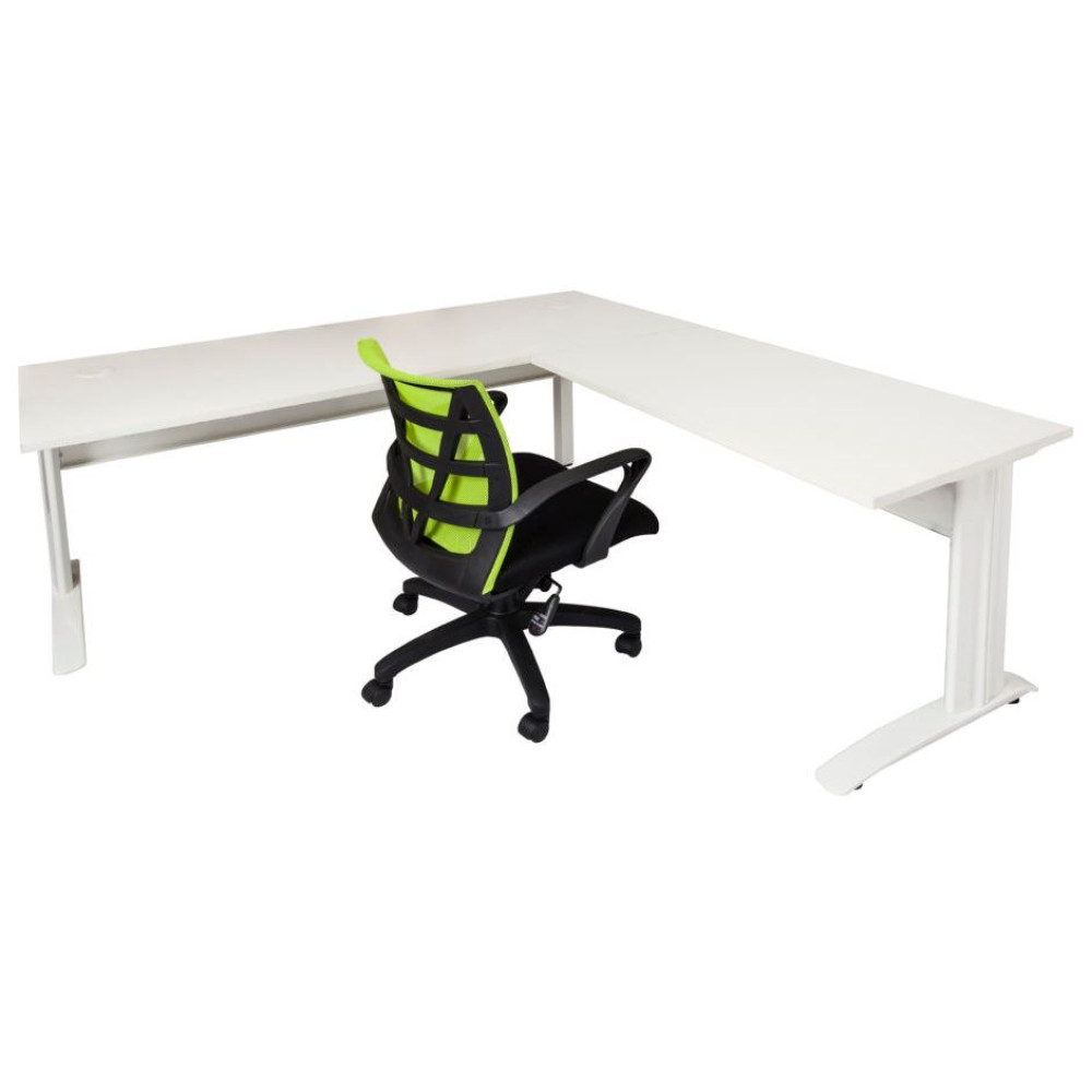 Rapid Span Desk  with Extension - White Top with Choice of  Bases
