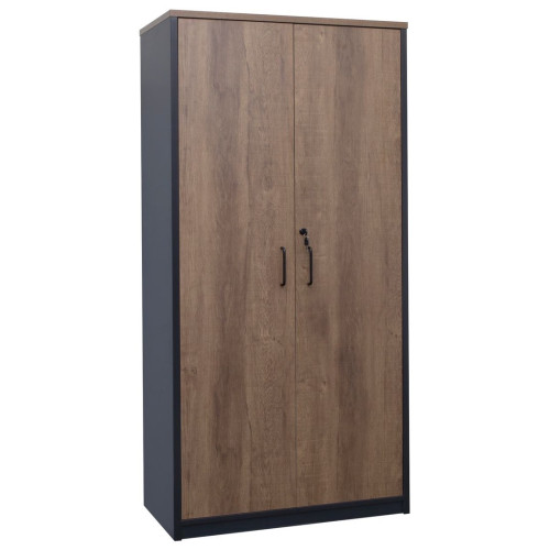 Cupboard Full Doors Lockable in Walnut and Graphite