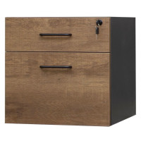 Desk Drawers -2 Drawers Walnut and Graphite
