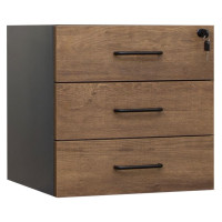 Desk Drawers -3 Drawers Walnut and Graphite