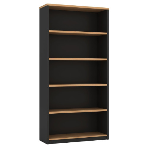 Bookcase in Beech and Graphite - 1800mm High 