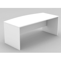 Bow Front Office Desk All White