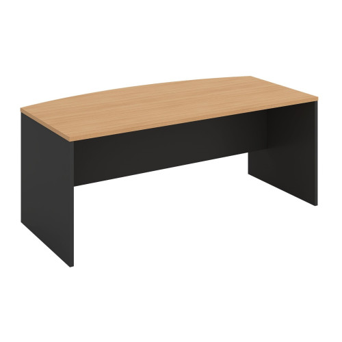Bow Front Office Desk Beech and Graphite