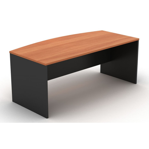 Bow Front Office Desk Cherry and Graphite
