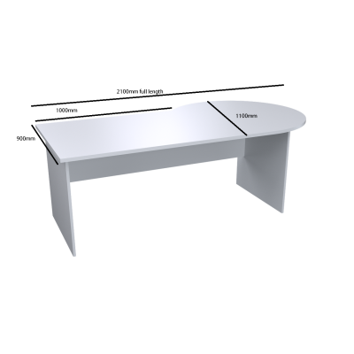 P-Shape Desk 2100mm - White & Graphite