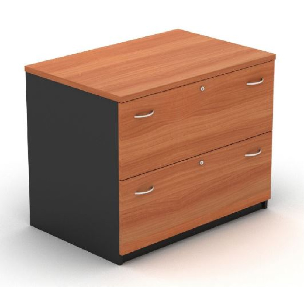 Lateral Filing Cabinet - 2 Drawer Cherry and Graphite