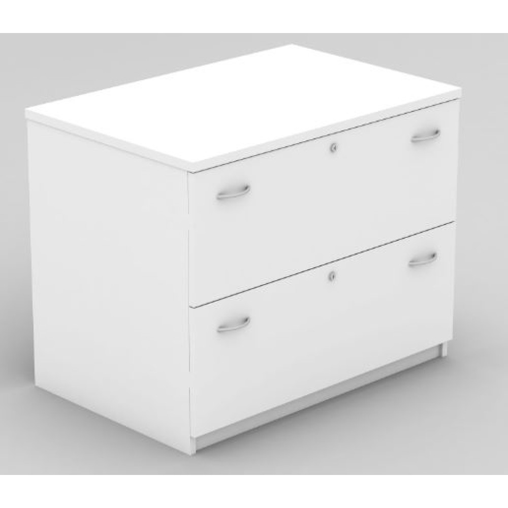 Lateral Filing Cabinet - 2 Drawer White