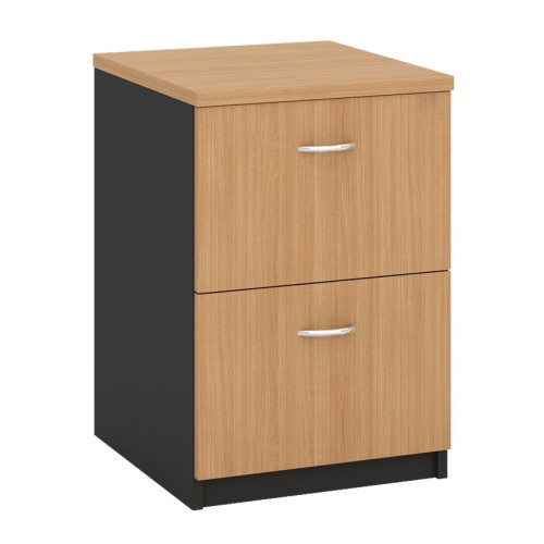Filing Cabinet - 2 Drawer Beech and Graphite