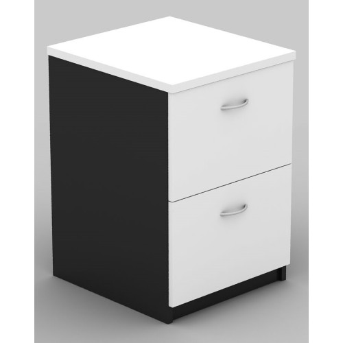 Filing Cabinet - 2 Drawer White and Graphite