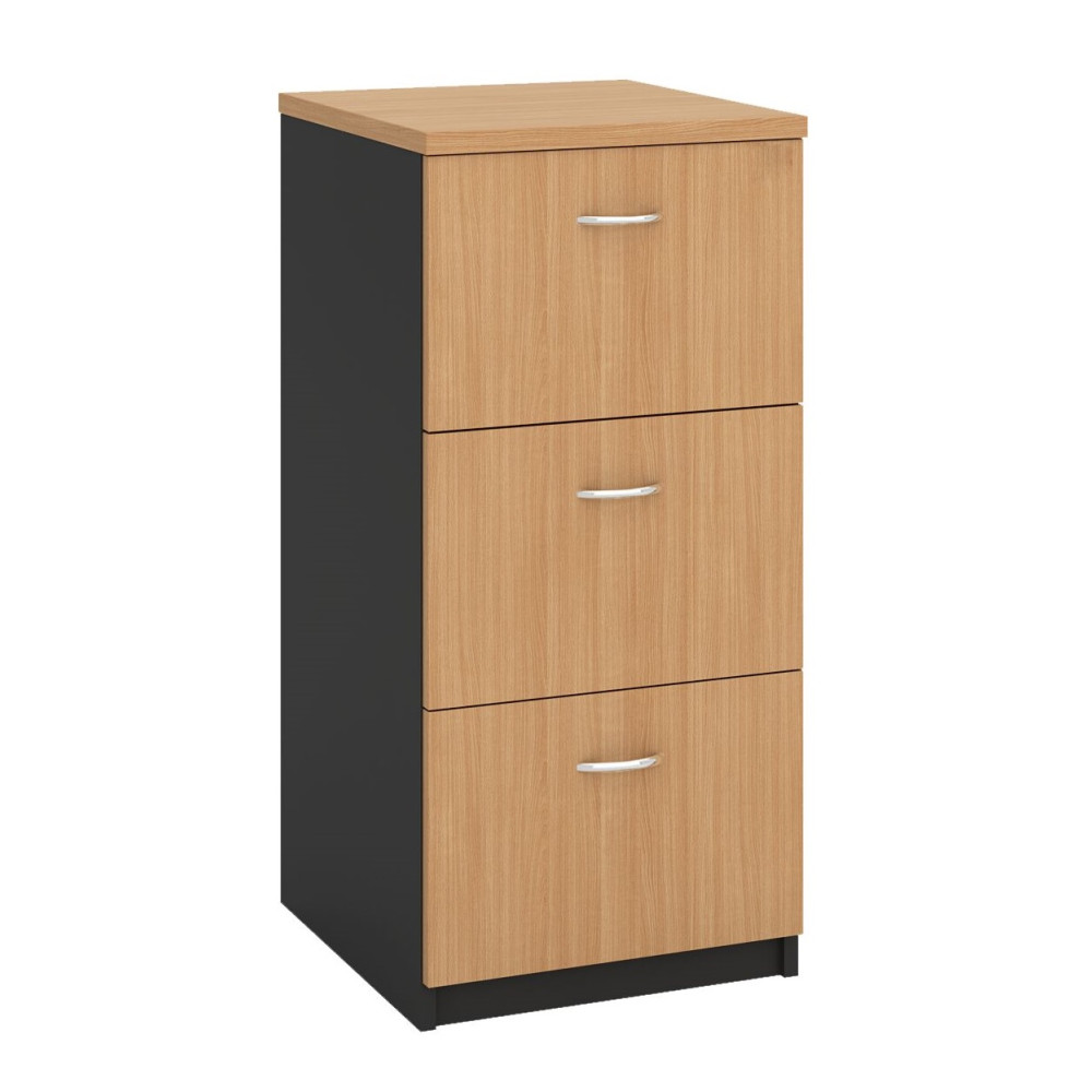 Filing Cabinet - 3 Drawer Beech and Graphite