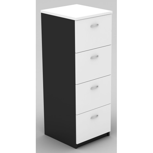 Filing Cabinet - 4 Drawer White and Graphite