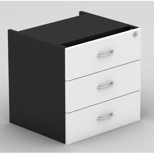 Desk Drawers -3 Drawers White & Graphite