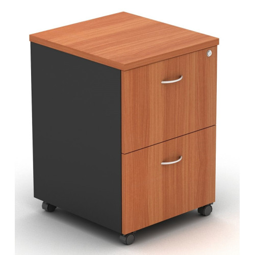 Pedestal Mobile 2 Drawer - Cherry and Graphite