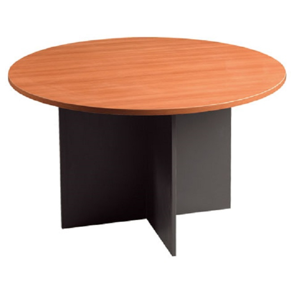 Meeting Table Round Cherry and Graphite