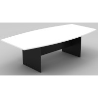 OM Boardroom Table 2.4m White on Graphite H-Base