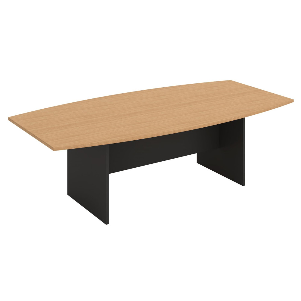 OM Boardroom Table 2.4m Beech on Graphite H-Base