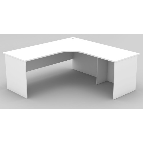 Workstation 2 Piece Radial Desk - All White
