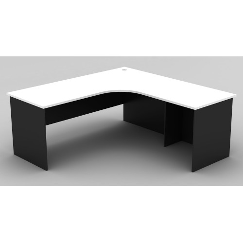 Workstation 2 Piece Radial Desk - White & Graphite