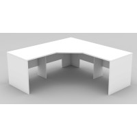 Workstation 3 Piece Corner Desk - All White