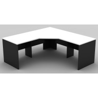 Workstation 3 Piece Corner Desk - White & Graphite