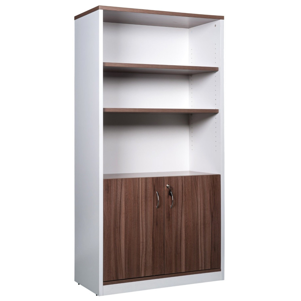 Cabinet Half Doors Lockable - Sepia and White