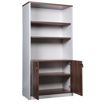 Cabinet Half Doors Lockable - Sepia and White