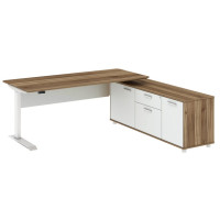 Potenza Height Adjustable Desk Sepia and White