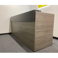 Mies Shadow Reception Desk in Lustrous Elm and Black