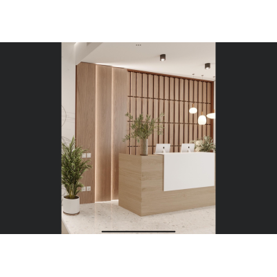 Mies Waterfall Customisable Reception Desk HUGE CHOICE OF COLOURS & CUSTOM SIZES AVAILABLE