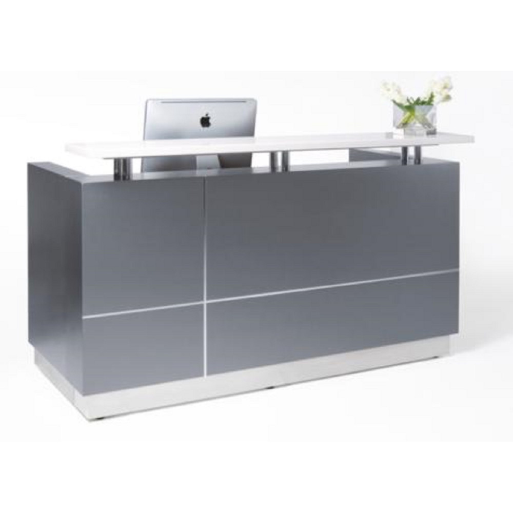 Hugo Reception Desk Metallic Grey