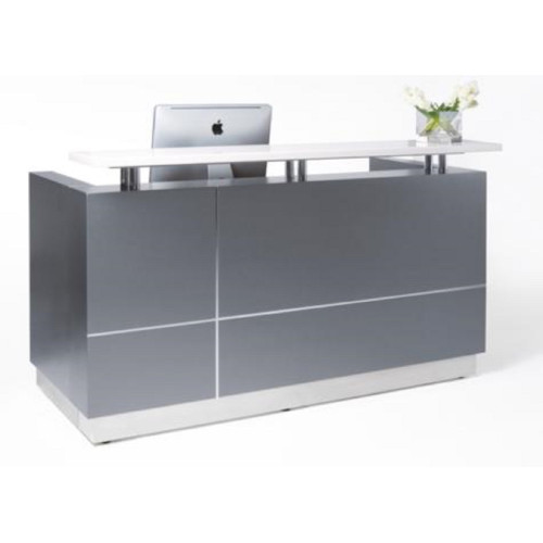 Hugo Reception Desk Metallic Grey