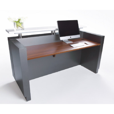 Hugo Reception Desk Metallic Grey