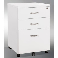 Pedestal Mobile 3 Drawer Gloss White
