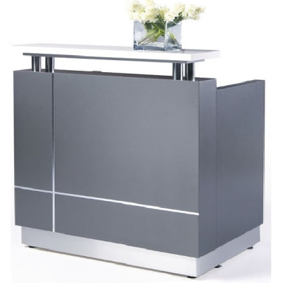 Receptionist Reception Desk Metallic Grey 2 SIZES AVAILABLE
