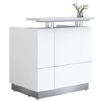 Receptionist Reception Desk Gloss White 2 SIZES AVAILABLE