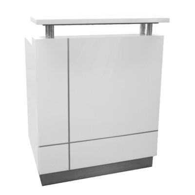 Receptionist Reception Desk Gloss White 2 SIZES AVAILABLE