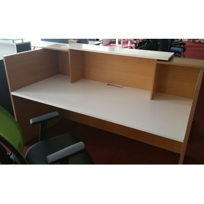 Sorrento Reception Desk 3 SIZES Beech & White
