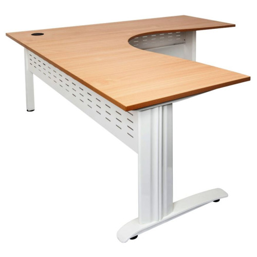 Rapid Span Corner Workstation - Beech Top with Choice of Bases